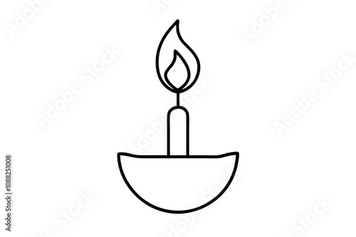 Havdalah Candle | isolated silhouette vector illustration on white background