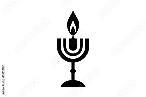 Havdalah Candle | isolated silhouette vector illustration on white background