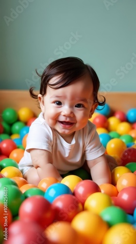 Kids Enjoying Colorful Ball Pit for Playful Learning and Childhood Joy
