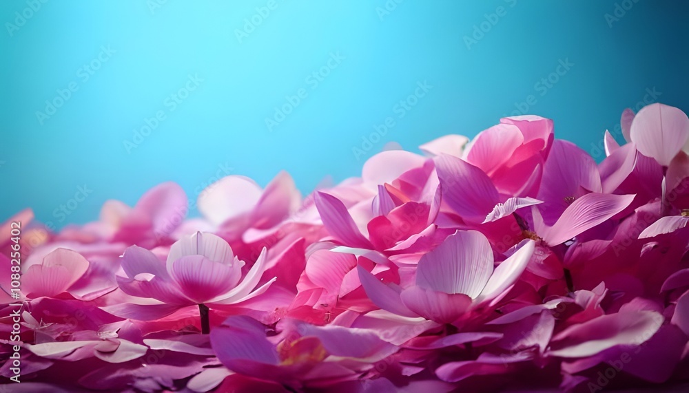 Fototapeta premium Natural macro shot. Petals in macro, outdoor garden setting, vibrant colors, 3D illustration.