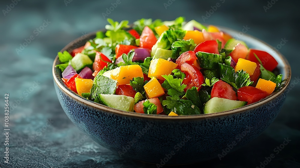 Vibrant Veggie Salad: Fresh Cucumber, Tomato, and Bell Pepper Delight! Vibrant Veggie Salad: Fresh Cucumber, Tomato, and Bell Pepper Delight!