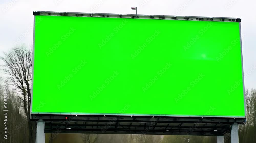 Large Green Screen Billboard Overhead Large Green Screen Billboard Overhead