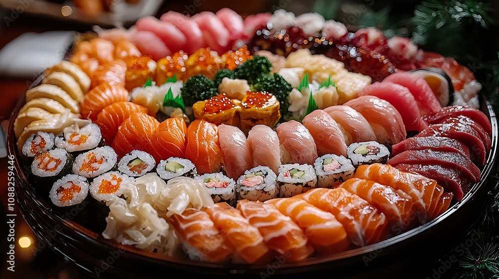 Sushi Platter: A Delicious Array of Fish, Rice, and Rolls Sushi Platter: A Delicious Array of Fish, Rice, and Rolls