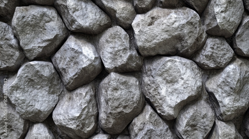 A textured wall made of irregularly shaped, gray stones arranged closely together, showcasing natural rock formations. A textured wall made of irregularly shaped, gray stones arranged closely together, showcasing natural rock formations.