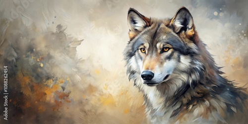 Calligraphic style painting of a wolf, calligraphy, wolf, brush strokes, hand painted, art, animal, nature, wildlife photo