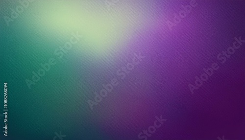 Abstract background, Dark orchid and Dark pastel green gradient background with light leak and grainy texture.