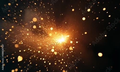 Abstract Sparkles: Golden Glow Background Animation