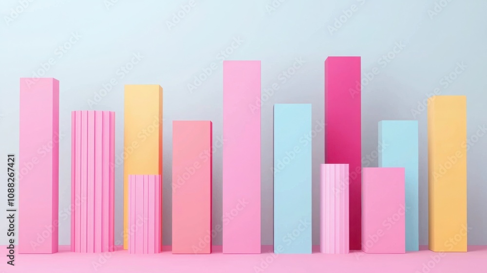 SEO optimization and algorithm concept. A vibrant arrangement of colorful bars in pink, yellow, and blue, creating a playful, geometric display against a light background. SEO optimization and algorithm concept. A vibrant arrangement of colorful bars in pink, yellow, and blue, creating a playful, geometric display against a light background.
