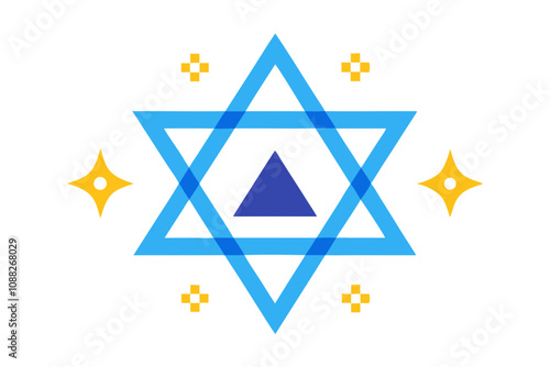 Star of David add some element | isolated silhouette vector illustration on white background