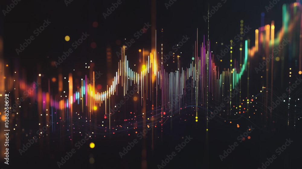 Abstract black background with 3d Colorful charts and graphs with statistics to innovative analyze business potential and forecast future development of companies growth. Abstract black background with 3d Colorful charts and graphs with statistics to innovative analyze business potential and forecast future development of companies growth.