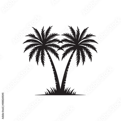 
palm tree silhouette vector illustration