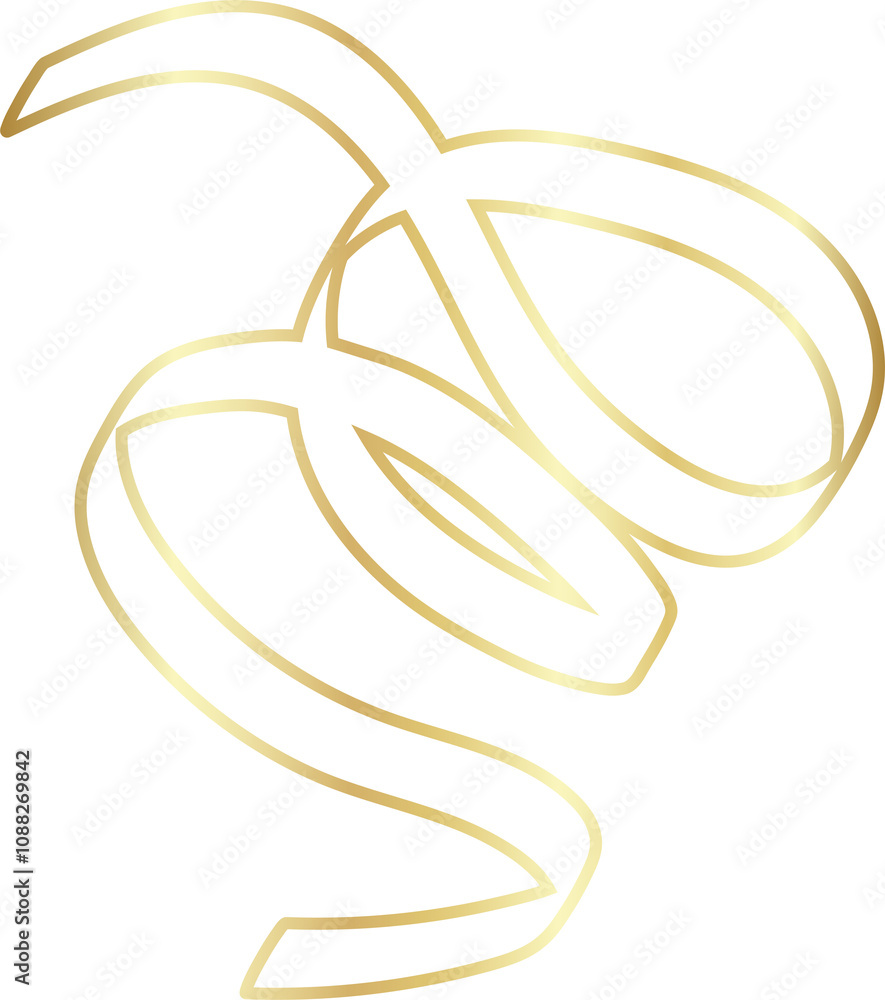 Golden ribbon line shiny gradient, party, holiday, event Golden ribbon line shiny gradient, party, holiday, event