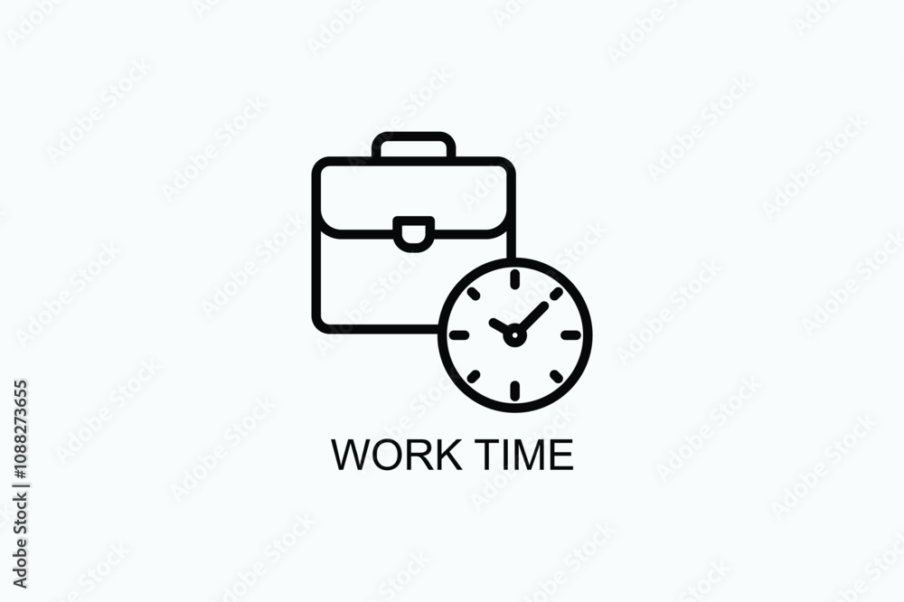 Work Time Vector Icon Or Logo Illustration Work Time Vector Icon Or Logo Illustration