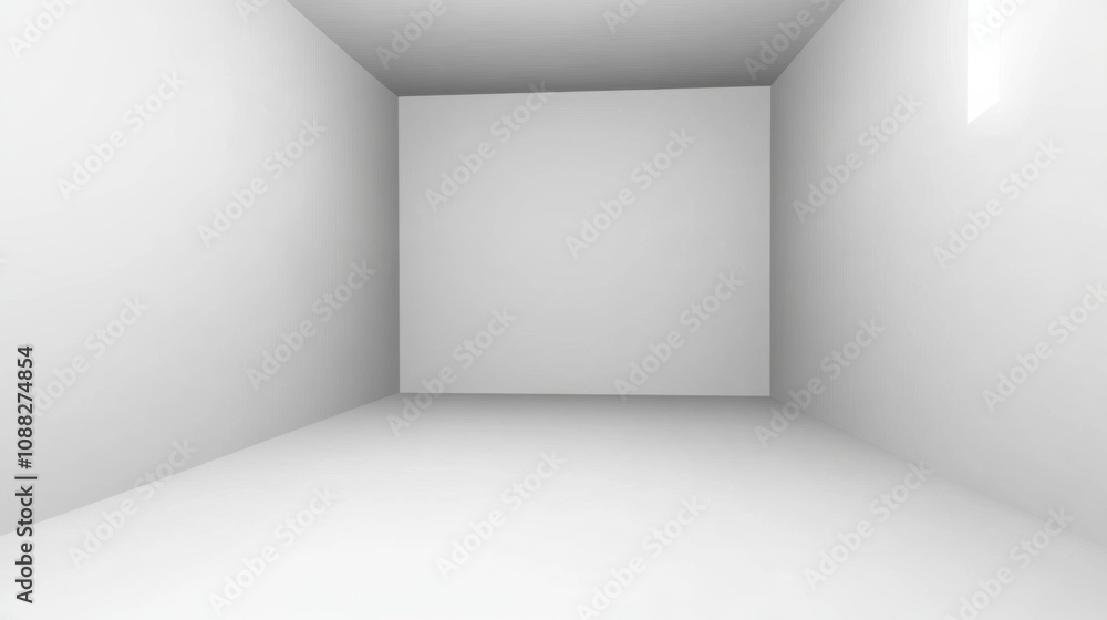 Empty White Corner Wall on White Background - Minimalistic Interior Design Concept Empty White Corner Wall on White Background - Minimalistic Interior Design Concept