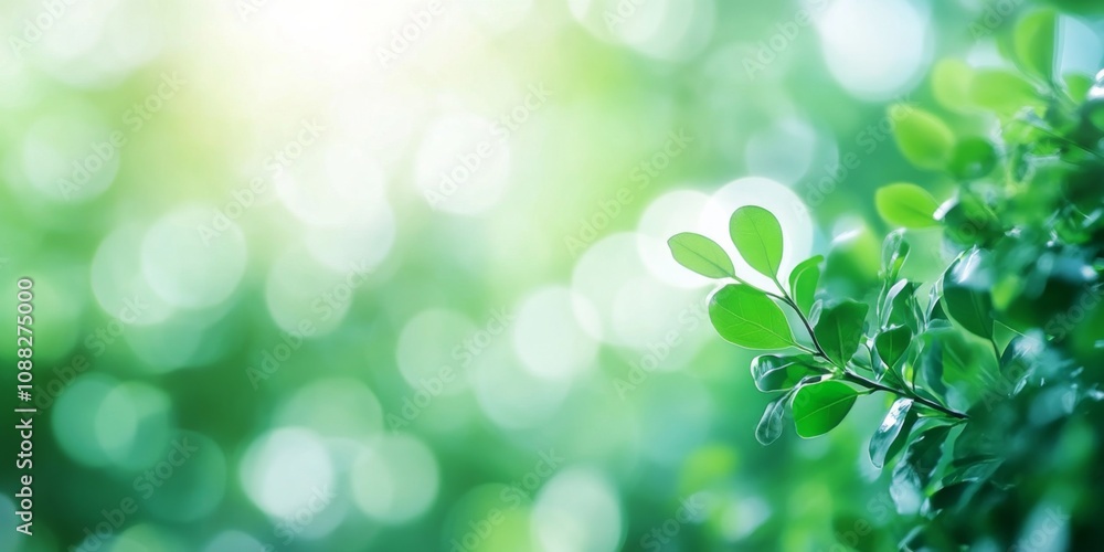 Spring Bokeh: Sunlit Green Leaves on Blurred Nature Background - Abstract Banner with Vibrant Green Foliage and Light. Spring Bokeh: Sunlit Green Leaves on Blurred Nature Background - Abstract Banner with Vibrant Green Foliage and Light.
