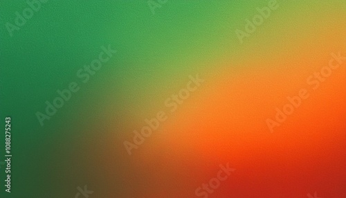 Abstract background, Laurel green and Lava gradient background with light leak and grainy texture.