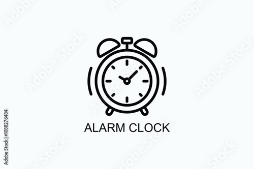 Alarm Clock Vector Icon Or Logo Illustration
