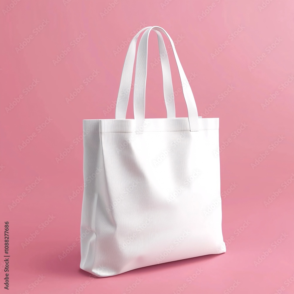 Shopping bag mock up concept.A minimalist white tote bag stands against a soft pink background, showcasing its clean design and versatility. Shopping bag mock up concept.A minimalist white tote bag stands against a soft pink background, showcasing its clean design and versatility.