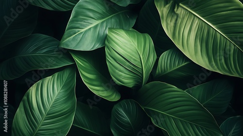 Wallpaper Mural Tropical Green Leaf Texture Torontodigital.ca