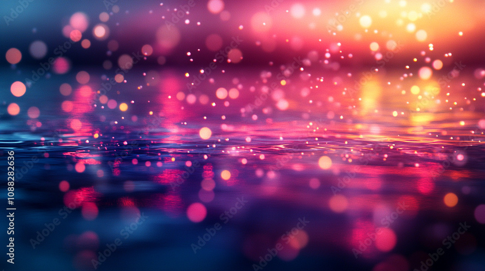 Obraz premium serene underwater scene with soft bokeh effects, showcasing a smooth gradient background that creates a peaceful, ethereal atmosphere full of light reflections and gentle movement