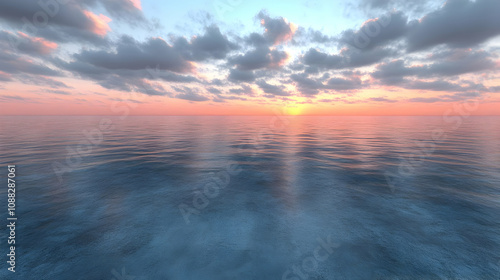 Calm Ocean Sunset Background