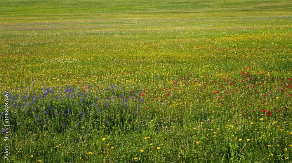 A vibrant display of wildflowers paints the meadow with colors, enhancing the beauty of the lush greenery in springtime. Generative AI A vibrant display of wildflowers paints the meadow with colors, enhancing the beauty of the lush greenery in springtime. Generative AI