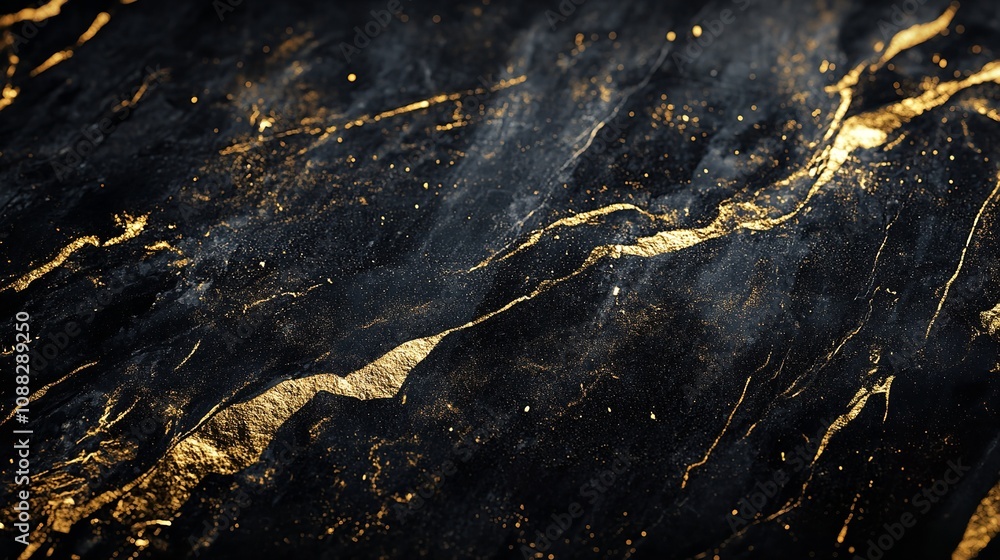 Fototapeta premium Black and Gold Marble Texture Design for Cover Book