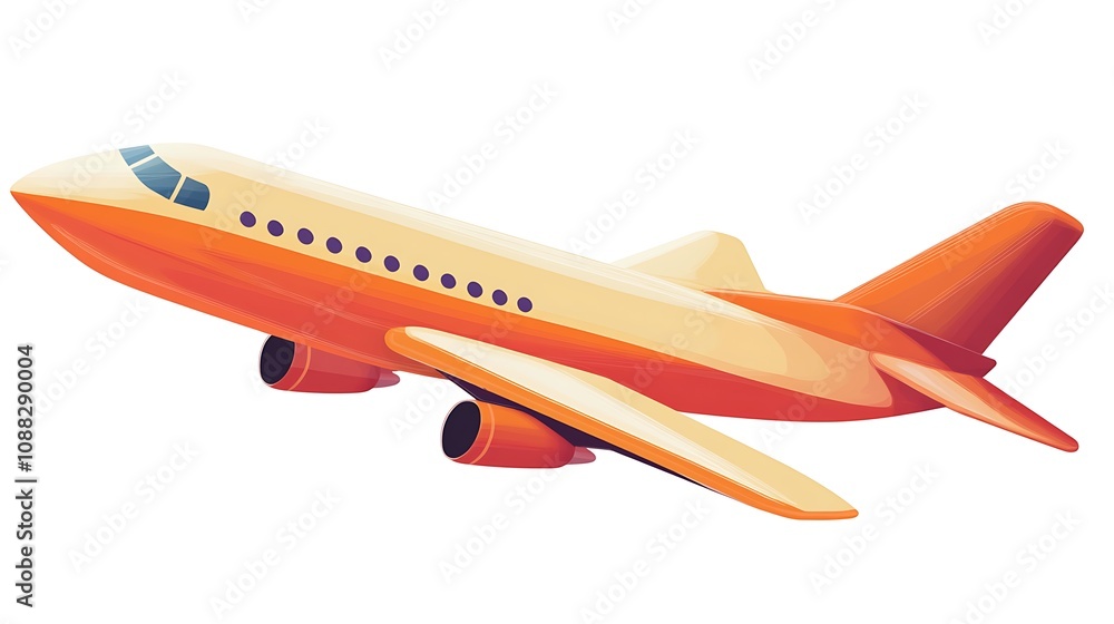 Orange Airplane Illustration Orange Airplane Illustration
