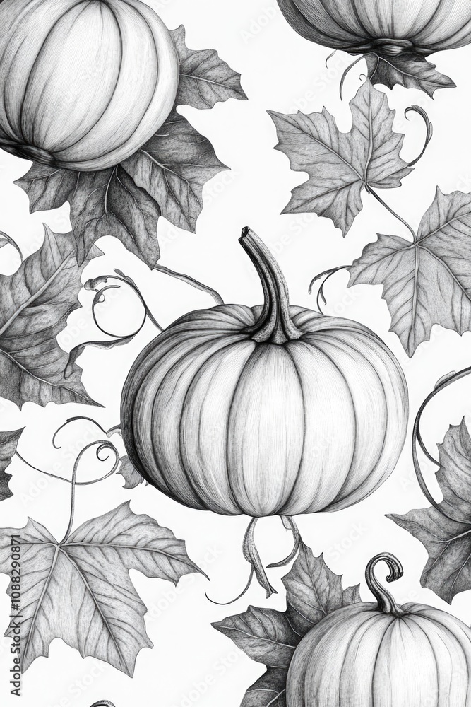 Pumpkin and leaf illustration Pumpkin and leaf illustration