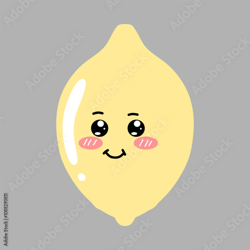 kawaii emoticon popular yellow lemon different face expression cartoon