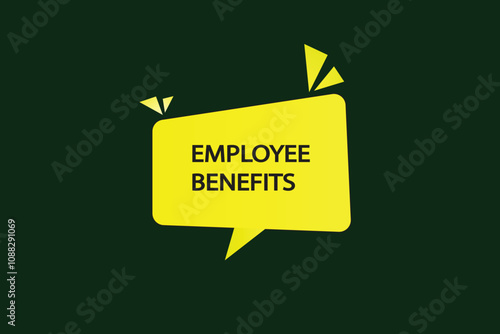 Printbutton web template,employee benefits, Speech bubble, banner label

