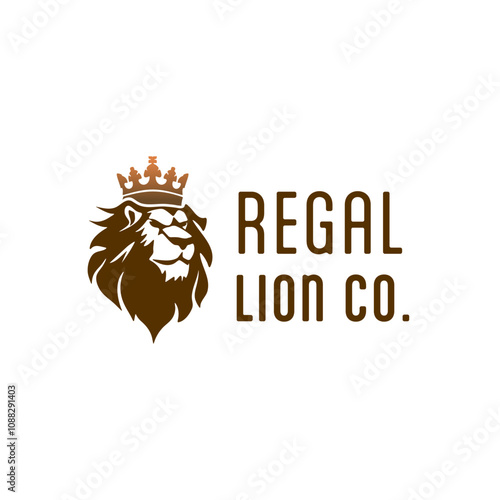 Crowned lion head with Regal Lion logo design. for logo or branding. Suitable for business or organization related to lions or royalty. EPS Layered Vector File