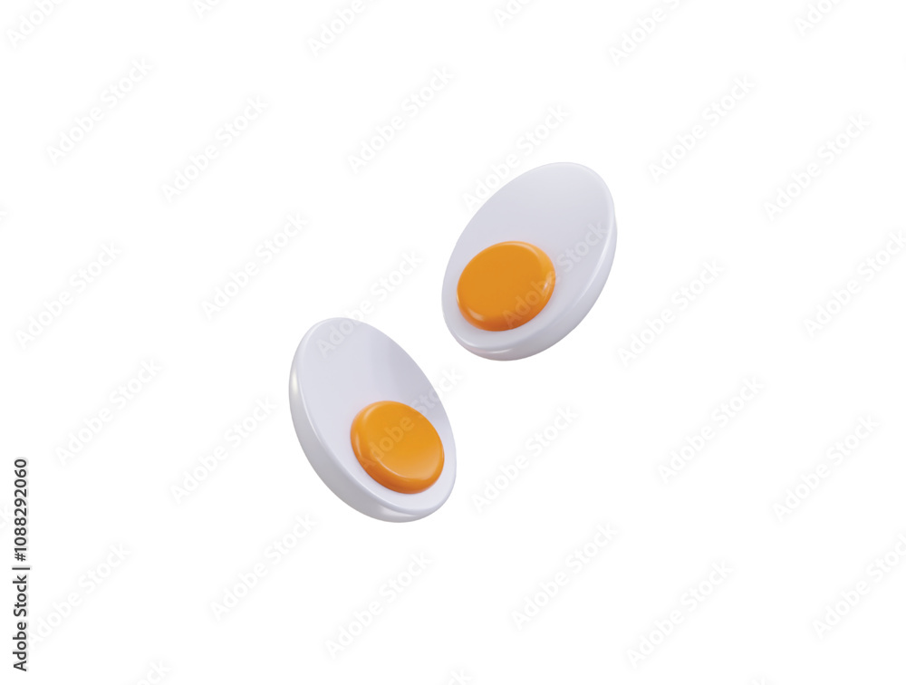 Half boiled egg icon 3d rendering vector illustration Half boiled egg icon 3d rendering vector illustration