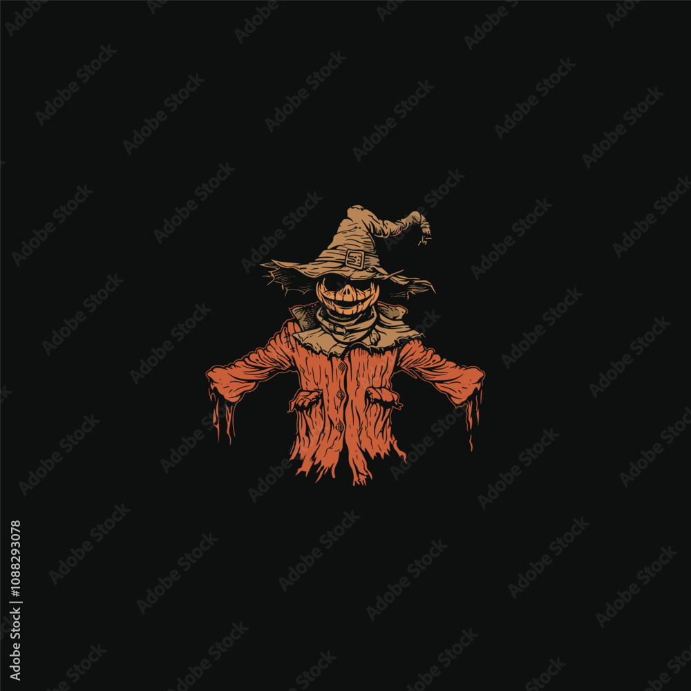 Obraz premium Scarecrow design vector vintage