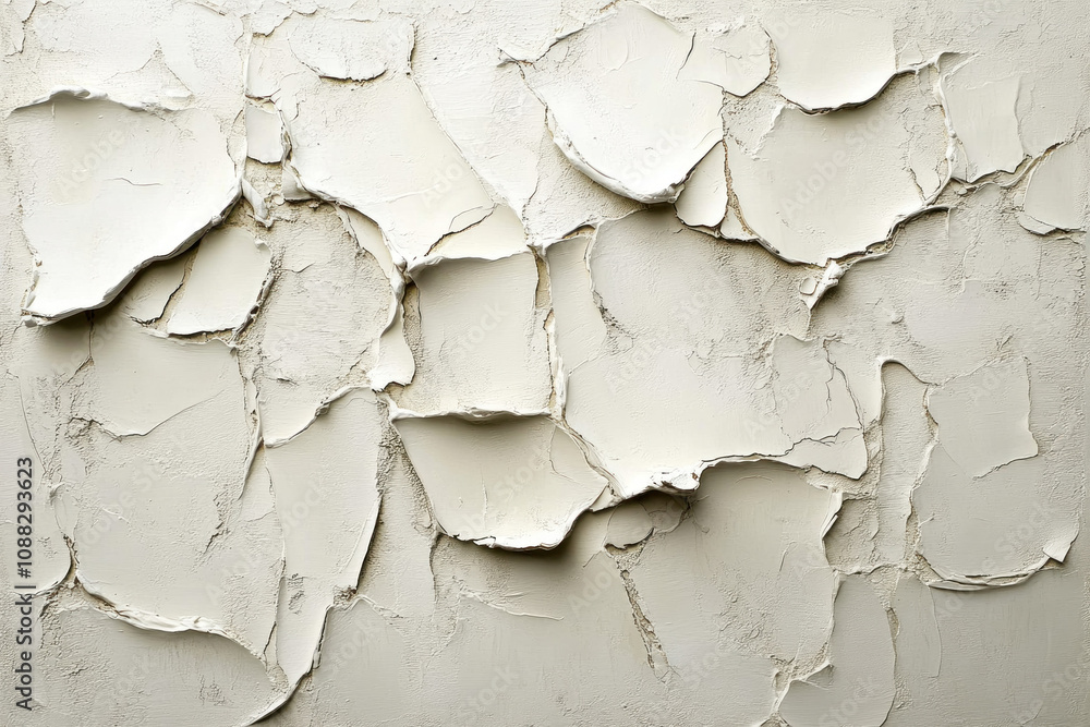 White wall with peeling paint, revealing layers of pastel colors beneath. White wall with peeling paint, revealing layers of pastel colors beneath.