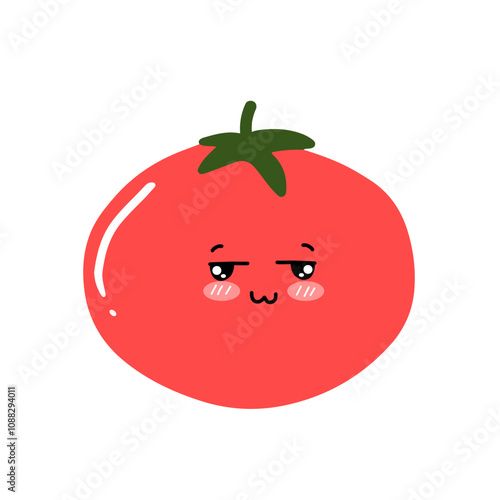 kawaii tomato character different face expression. kawaii variant expression face tomato cartoon design isolated on white background