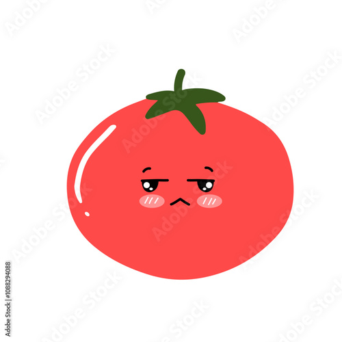 kawaii tomato character different face expression. kawaii variant expression face tomato cartoon design isolated on white background