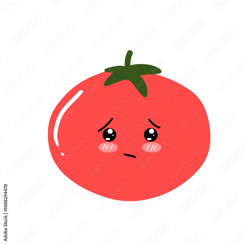 kawaii tomato character different face expression. kawaii variant expression face tomato cartoon design isolated on white background kawaii tomato character different face expression. kawaii variant expression face tomato cartoon design isolated on white background
