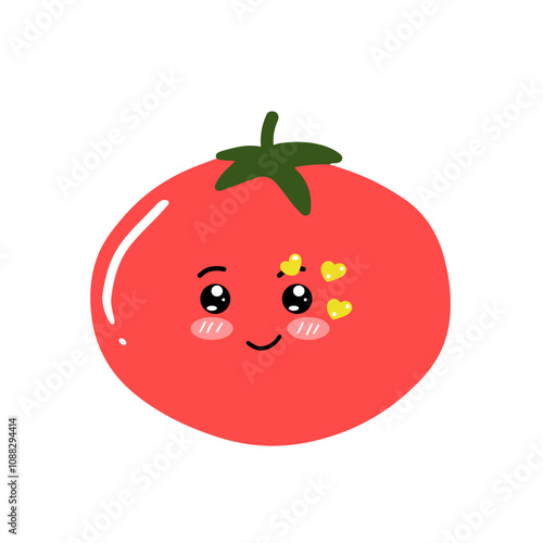 kawaii tomato character different face expression. kawaii variant expression face tomato cartoon design isolated on white background