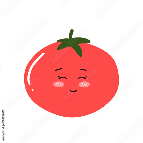 kawaii tomato character different face expression. kawaii variant expression face tomato cartoon design isolated on white background