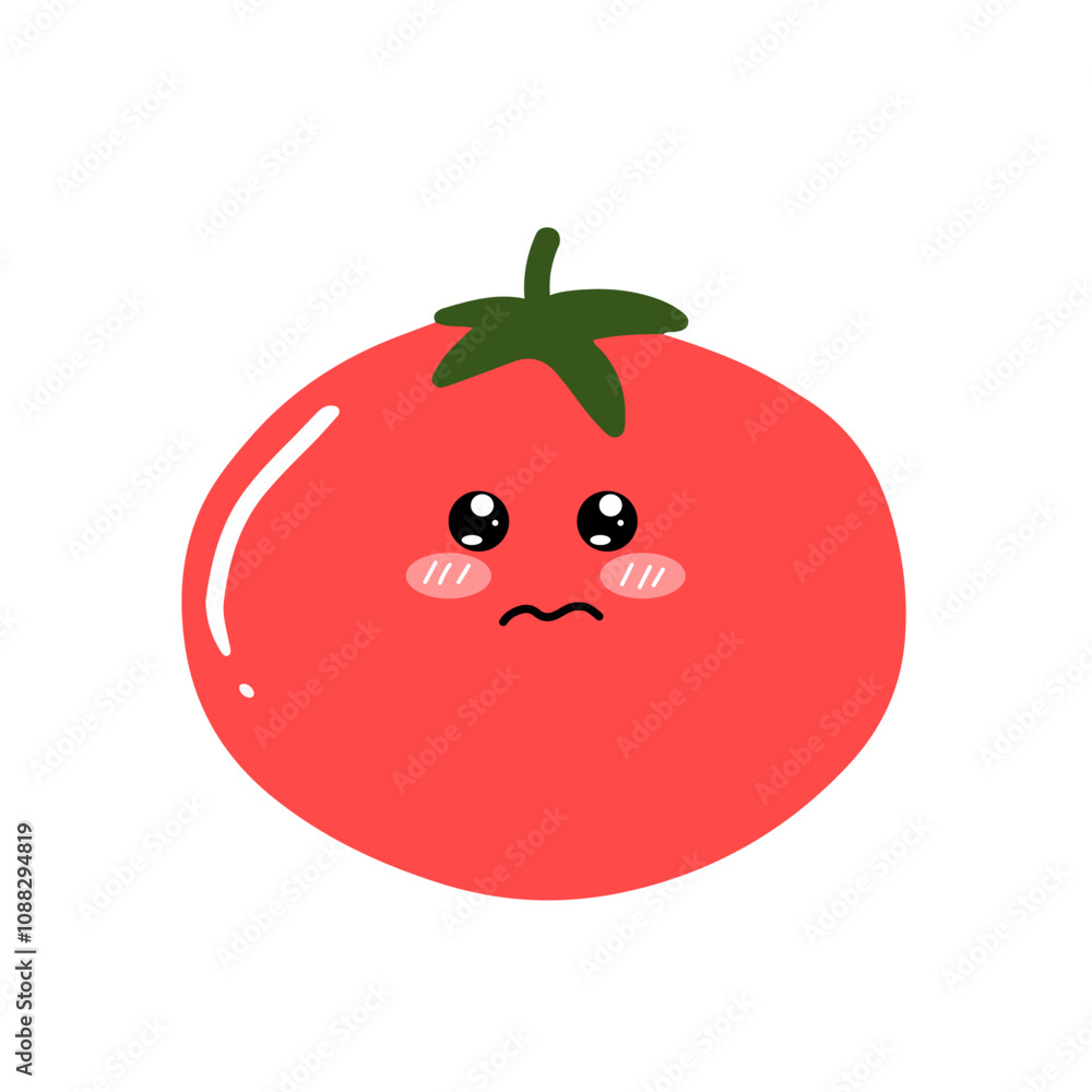 kawaii tomato character different face expression. kawaii variant expression face tomato cartoon design isolated on white background kawaii tomato character different face expression. kawaii variant expression face tomato cartoon design isolated on white background