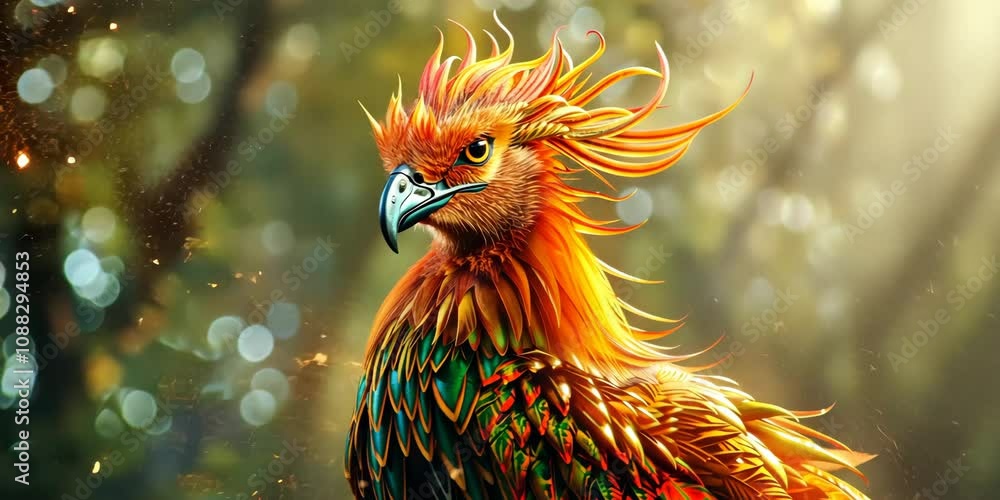 Mystical phoenix profile, 4K Video Mystical phoenix profile, 4K Video