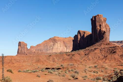 Monument Valley Rock Formations, Arizona-Utah Border, USA – Iconic Desert Landscapes with Majestic Buttes and Mesas, Captured in Stunning Light and Natural Splendor