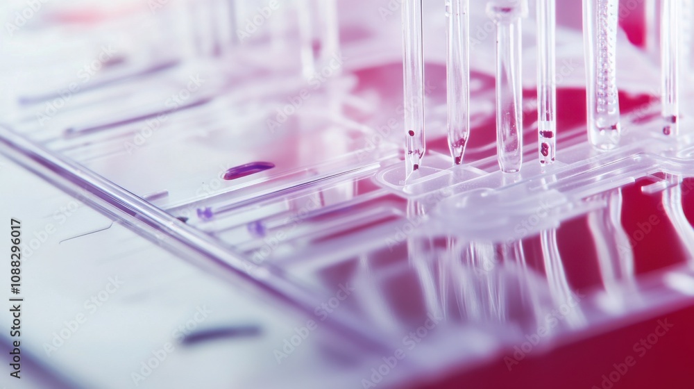 An extreme close-up of a microfluidic organ-on-a-chip device, demonstrating biomimetic tissue culture and drug testing capabilities, Biomedical technology style An extreme close-up of a microfluidic organ-on-a-chip device, demonstrating biomimetic tissue culture and drug testing capabilities, Biomedical technology style