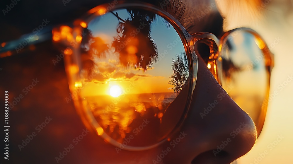 Obraz premium Sunset Through Glasses