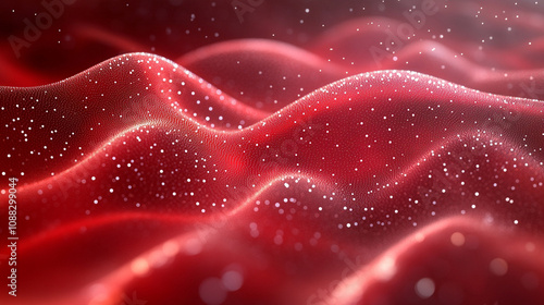 abstract red background featuring dynamic flowing curves and soft waves, symbolizing energy and passion, with a modern and futuristic feel, perfect for creative and tech-focused themes