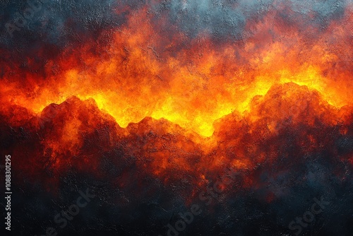 Wallpaper Mural Abstract fire and mountain landscape. A fiery background with a textured surface, perfect for designs with themes of heat, passion, or intensity. Torontodigital.ca