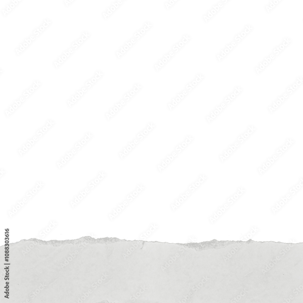 White ripped piece of torn paper isolated on transparent background White ripped piece of torn paper isolated on transparent background