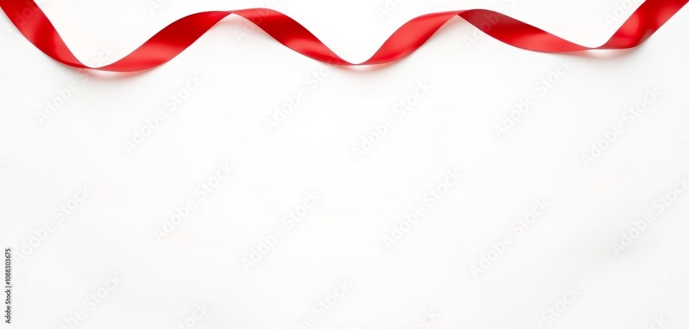 red ribbon on a white background red ribbon on a white background