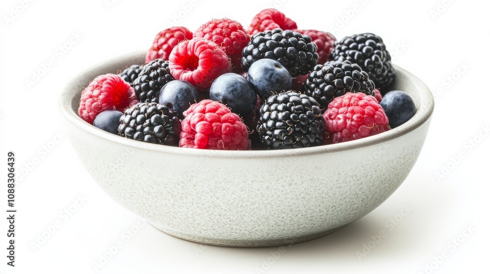 A bowl of colorful mixed berries including raspberries, blackberries, and blueberries A bowl of colorful mixed berries including raspberries, blackberries, and blueberries